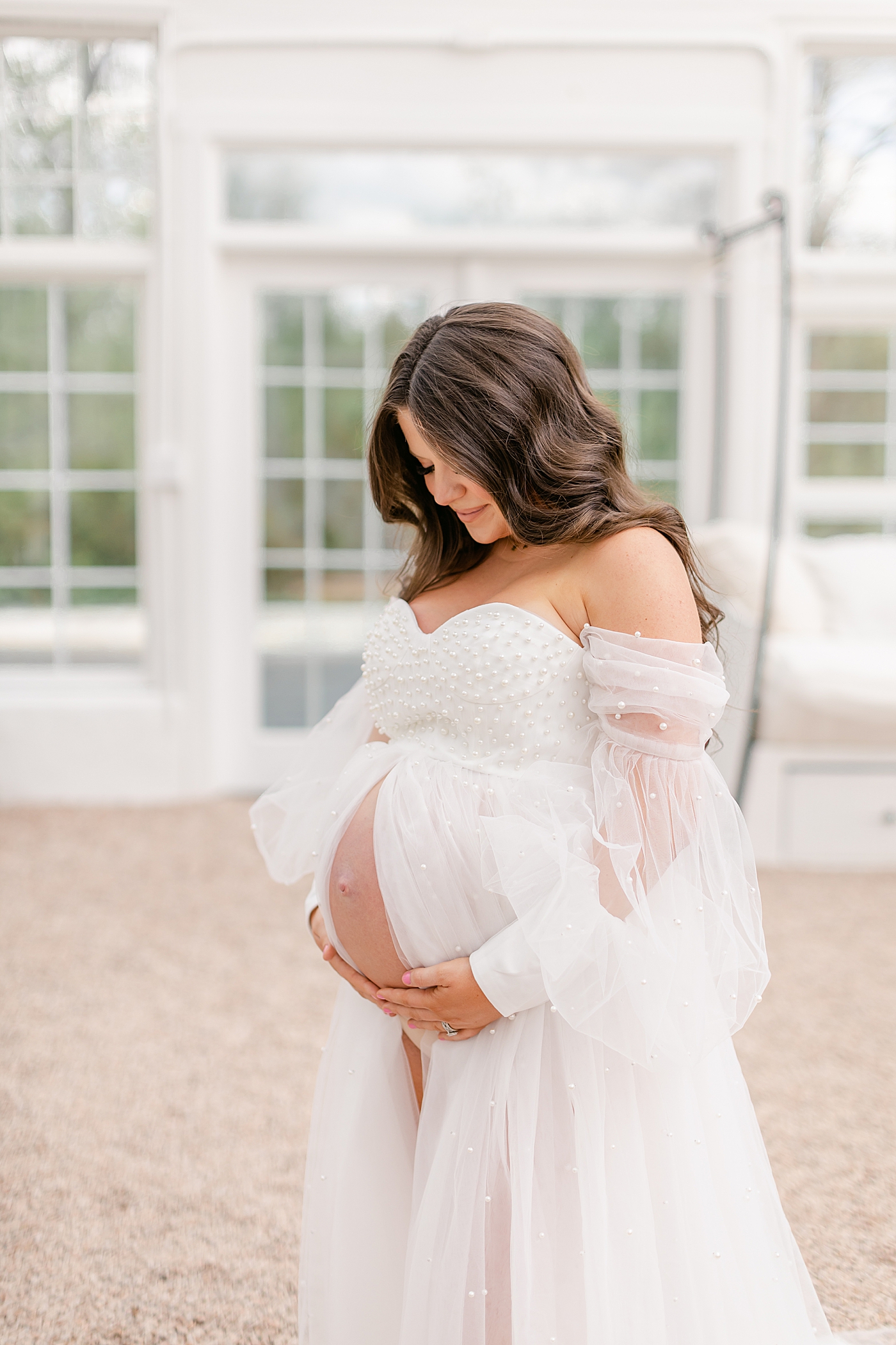 during their Charlotte NC Greenhouse Maternity Session | Image by Chrissy Winchester 